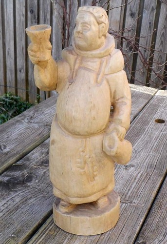 Geschnitzte holzfigur dicker - -,