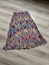 Lascana bunter Plissee Midirock Chiffon Rock mit elastischem Gummibund Gr. 38