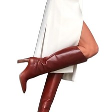 Zara stiefel lederstiefel - zara, 🤎