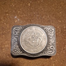 Kuanghsu Chinesischer Silber Dollar 34. Jahr Sammlermünze (eingebettete Gürtelschnalle)