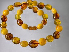 Bernstein Kette aus Natur Bernstein Geschliffen Bunt