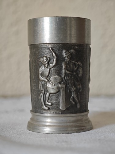 Zinnbecher rein zinn gegossen - rein,