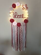 Traumfänger mit Namen und LED,Blumen ,Geburt, Taufe,kinderzimmer