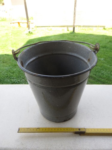 Emaille eimer hellblau - eimer,
