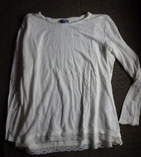 Damen Shirt mit Spitzenrand,  Gr. XL, beige, Charles Vögele-