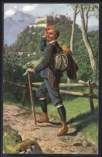 Künstler-AK Wandervogel mit