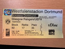 Sammlerticket UEFA-Pokal 1999/2000  Borussia Dortmund-Glasgow Rangers