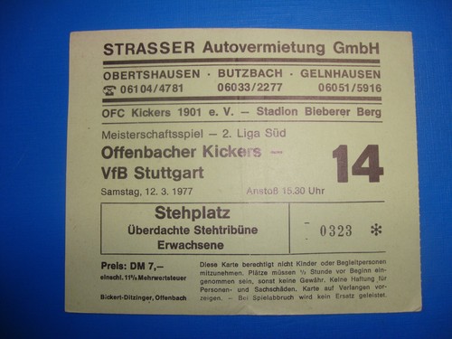 Ticket ofc kickers - 76/77,