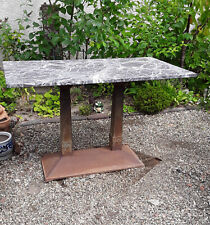 Jugendstil Garten Balkon Terassentisch antik 1900 Gestell Gußeisen Marmorplatte