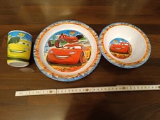 3tlg. Cars Set Becher Teller Becher SpeiseBrei Melamin Service Plastik Geschirr 