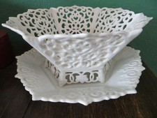 Obstschale, -korb  sechseckig, ,, Porzellan mit  Durchbruchmuster Konfektschale,