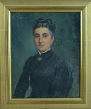 Antik Gemälde Porträt Von