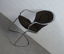 exklusiver Design Draht Stuhl Küchenstuhl Armlehner Freischwinger Vintage 70's