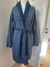 Schiesser Bademantel Größe: 4 XL 48 gestreift blau weiss Kapuze