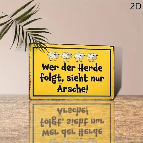 Blechschild wer der herde - wer,