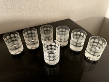 60/70-er:  INGRID GLAS POLKA DOTS  7x Shots Schnapsgläser  VINTAGE