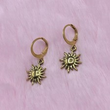 Edelstahl Gold Sonne Huggie