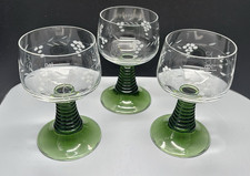Zwiesel 3 Weingläser Römer Grüner Stiel Weinreben Schliff 0.2L TOP