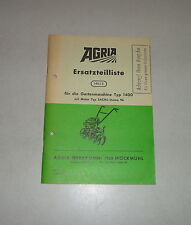 Teilekatalog / Ersatzteilliste Agria Gartenmaschine 1400  - Stand 1971