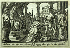 1700 Gravur Kunstblatt Der Bibel Antik Testament Der Urteil Des Salomon