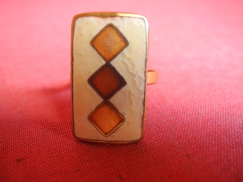 Fingerring mit steg - steg, emaille