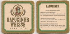 Kulmbacher Kapuziner Weisse - alter Bierdeckel "Weizen-Bier dreimal anders"