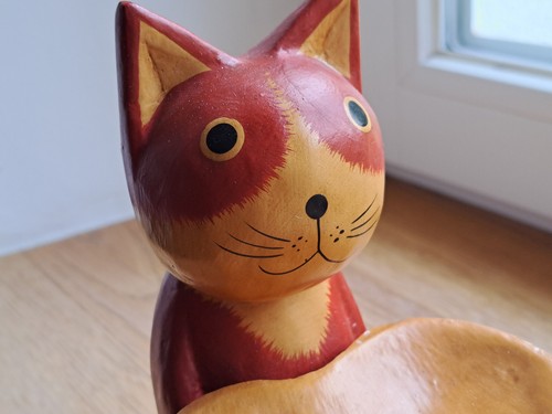 Deko katze holz figur mit - deko,