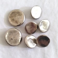 7 Trachtenknöpfe Jackenknöpfe Blusenknöpfe Hemd Knöpfe Silber Metall 2 Größen