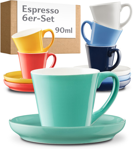 Espressotassen bunt keramik - 6,