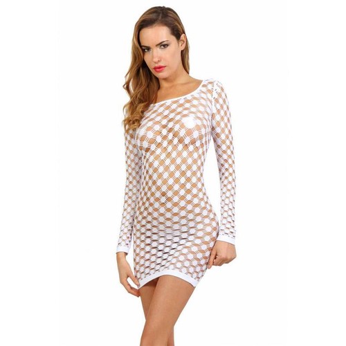 Damen stretch netzkleid - stretch,