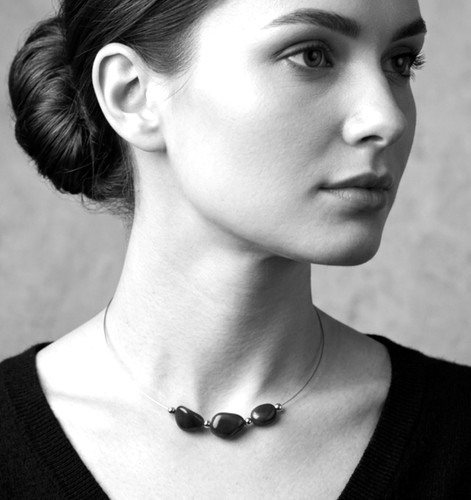 Zarter onyx edelstahl halsreif - zarter,