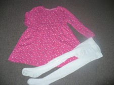 mädchen shirtkleid mit strumpfhose 98-104 gut erhalten