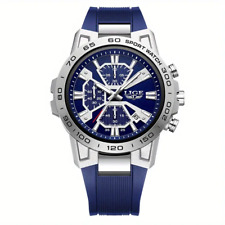 LIGE Herren Armbanduhr Chronograph Sport Herrenuhr Silikon Armband wasserdicht
