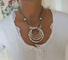 Bettelkette Statement Halskette Modeschmuck Kette Silber Collier 