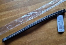 Stirnband - Stirnriemen mit einreihigem Strass - schwarz - WB 42 cm - NEU/OVP