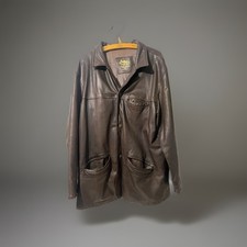 Dunkelbraune Lederjacke Camel