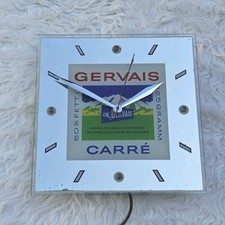 Gervais Reklame Uhr Werbung Werbeuhr Synchronuhrwerk 230v 50er Jahre Spiegel 
