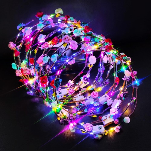 Led blumenkranz haarschmuck - led,