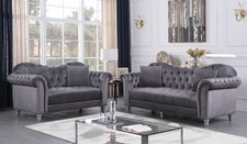 Chesterfield 2/3-Sitzer Samt