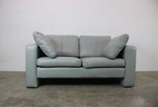 COR Conseta Zweisitzer Couch Designer Echtleder Grau/Blau Sofa
