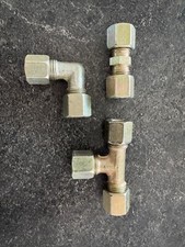 Ermeto Schneidringverschraubung 8 mm Gasrohr Winkel, Verbinder, T-Stück