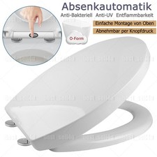 WC Sitz Absenkautomatik Toilettendeckel Klobrille Toilettensitz Klodeckel O Form