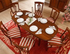 Esstisch Oval Ausziehbar Nussbaum Holzfurnier 200-290 cm Klassisch Italienisch