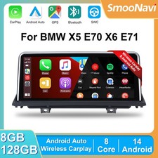 10.25" Multimedia Autoradio Carplay Navi 8-Kern GPS Für BMW X5 E70 X6 E71 CCC DE