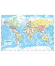 Große Wandkarte der Welt, A1, 84 cm x 60 cm, 90 g/m², gefaltete Version