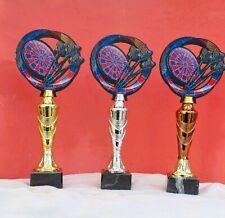 TOP ANGEBOT 3er Serie Dart Holz mit Metall Pokale EXKLUSIV NUR HIER!