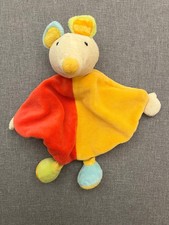 Topolino Maus bunt Schmusetuch Schnuffeltuch  Kuscheltuch Ernstings Rasselkopf