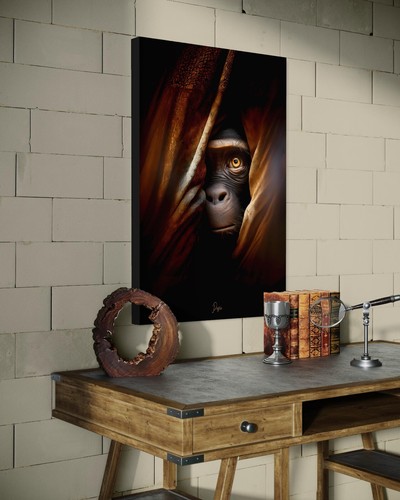 Schimpanse leinwand bild - schimpanse,