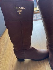 PRADA Leder Stiefel Braun