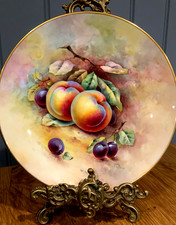 Super Minton handbemalter Kabinettteller - Stilllebenteller signiert L Woodhouse